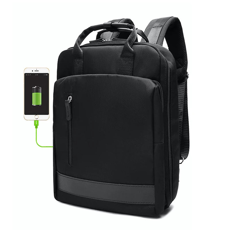 Mochila de viagem feminina com carregamento USB Mochila de mão à prova d'água para laptop de 14 15,6 polegadas Bolsa de viagem empresarial
