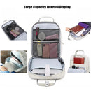 Mochila de viagem feminina com carregamento USB Mochila de mão à prova d'água para laptop de 14 15,6 polegadas Bolsa de viagem empresarial