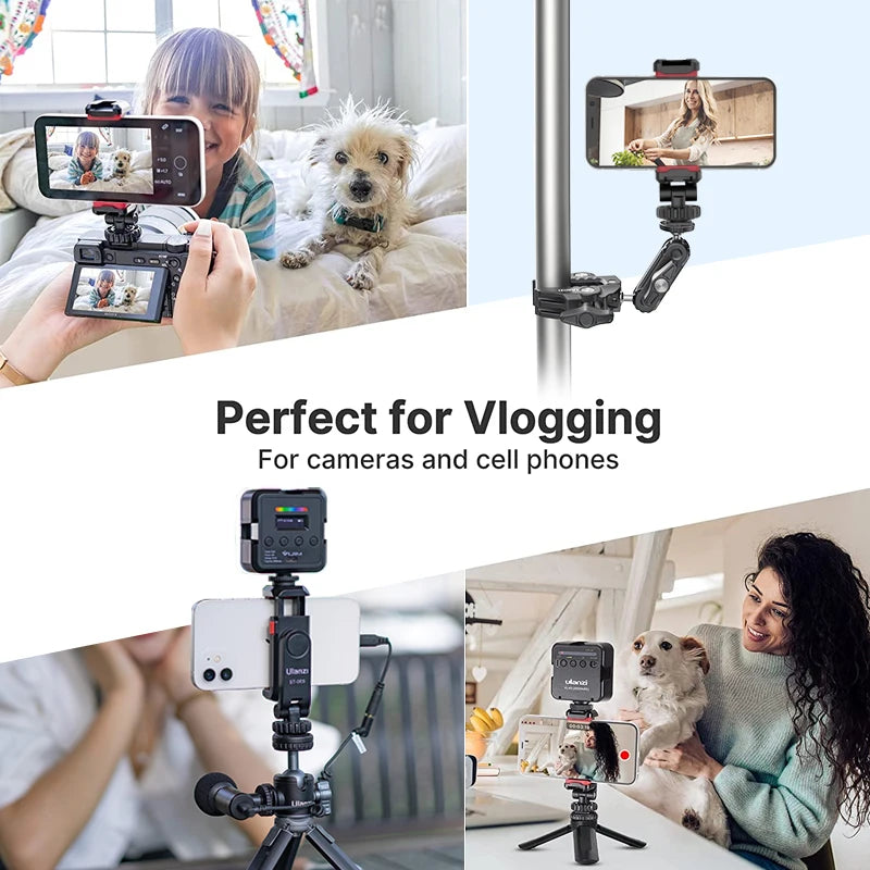 Ulanzi ST-06S Universal 360° Mobile Phone Clip Holder for 1/4 Screw Tripod  Mount Adapter For Samsung iPhone Xiaomi Cellphone